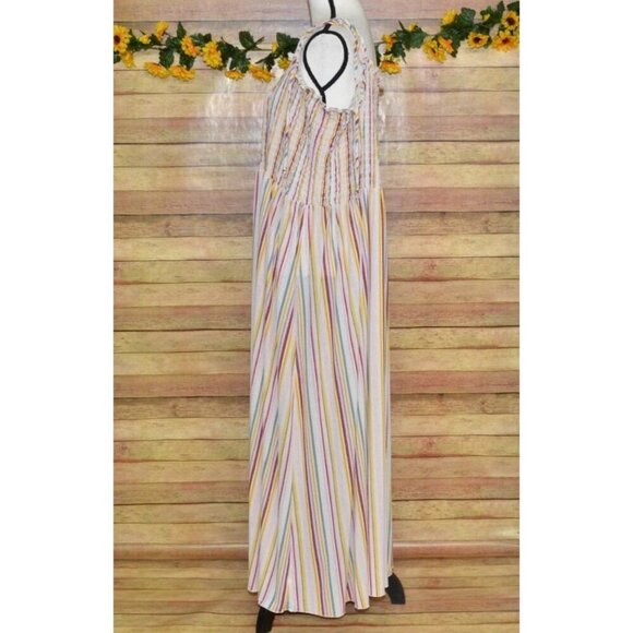 Wild Fable Striped Sleeveless Maxi Dress Plus Size 4X Tie Up Straps Sundress - Picture 6 of 11